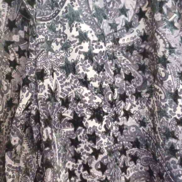 Zadig & Voltaire Blouse Top Tuya Burnout Stars Black Velvet Size M NEW - Picture 10 of 13